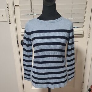Talbots Light Blue and Navy Knit Sweater